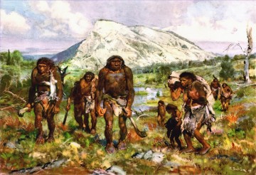 primitive hunters Oil Paintings
